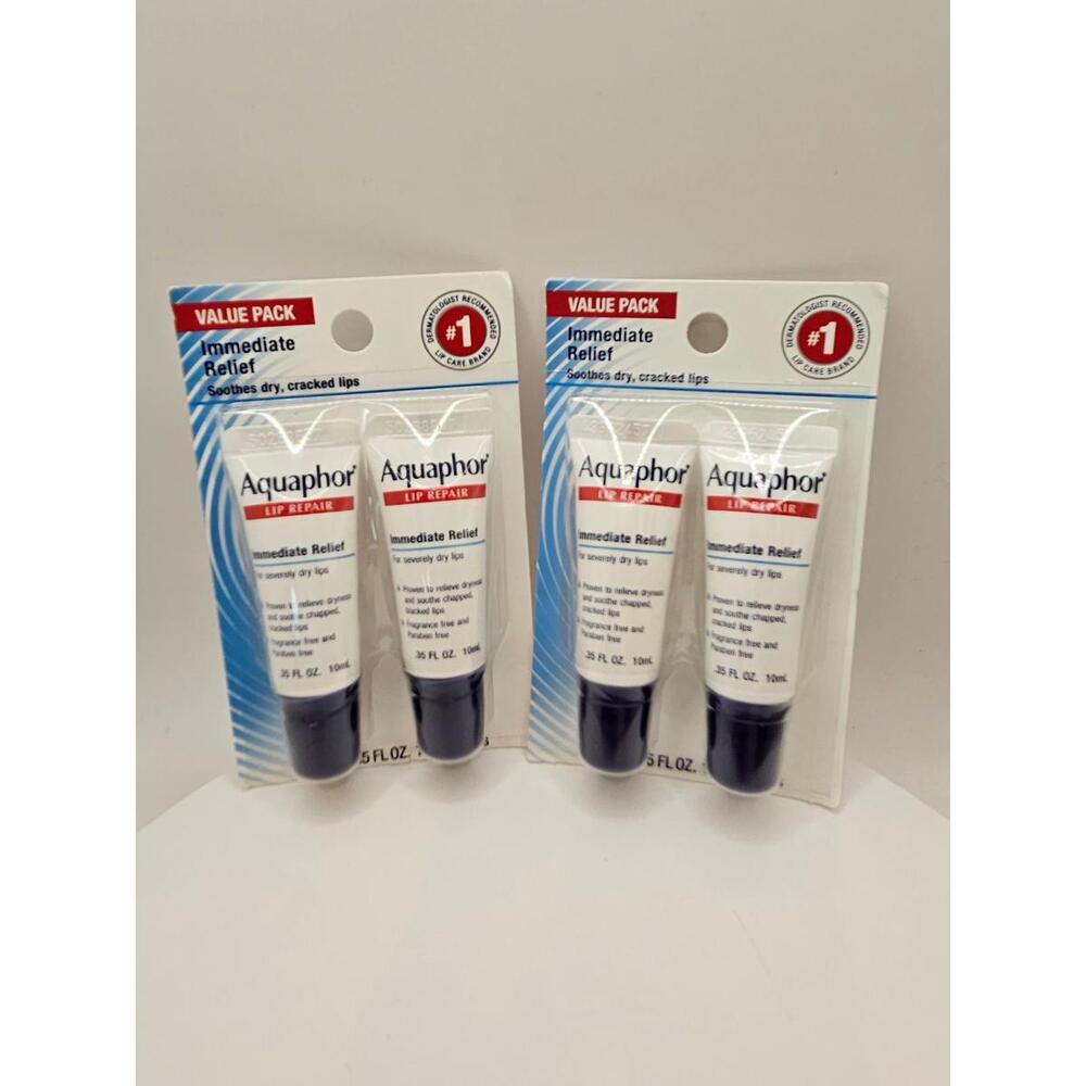Aquaphor Immediate Relief lip repair bundle of 4 (2 packs of 2) Brand New